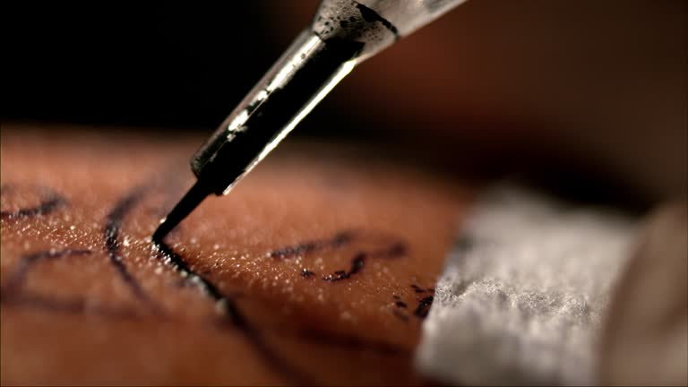 Tattoo ink affects needle behavior